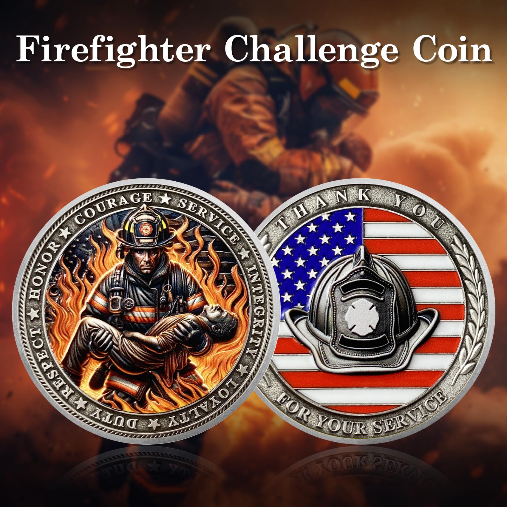 Honor Fire Department Rescue Praye Challenge Coin mysite