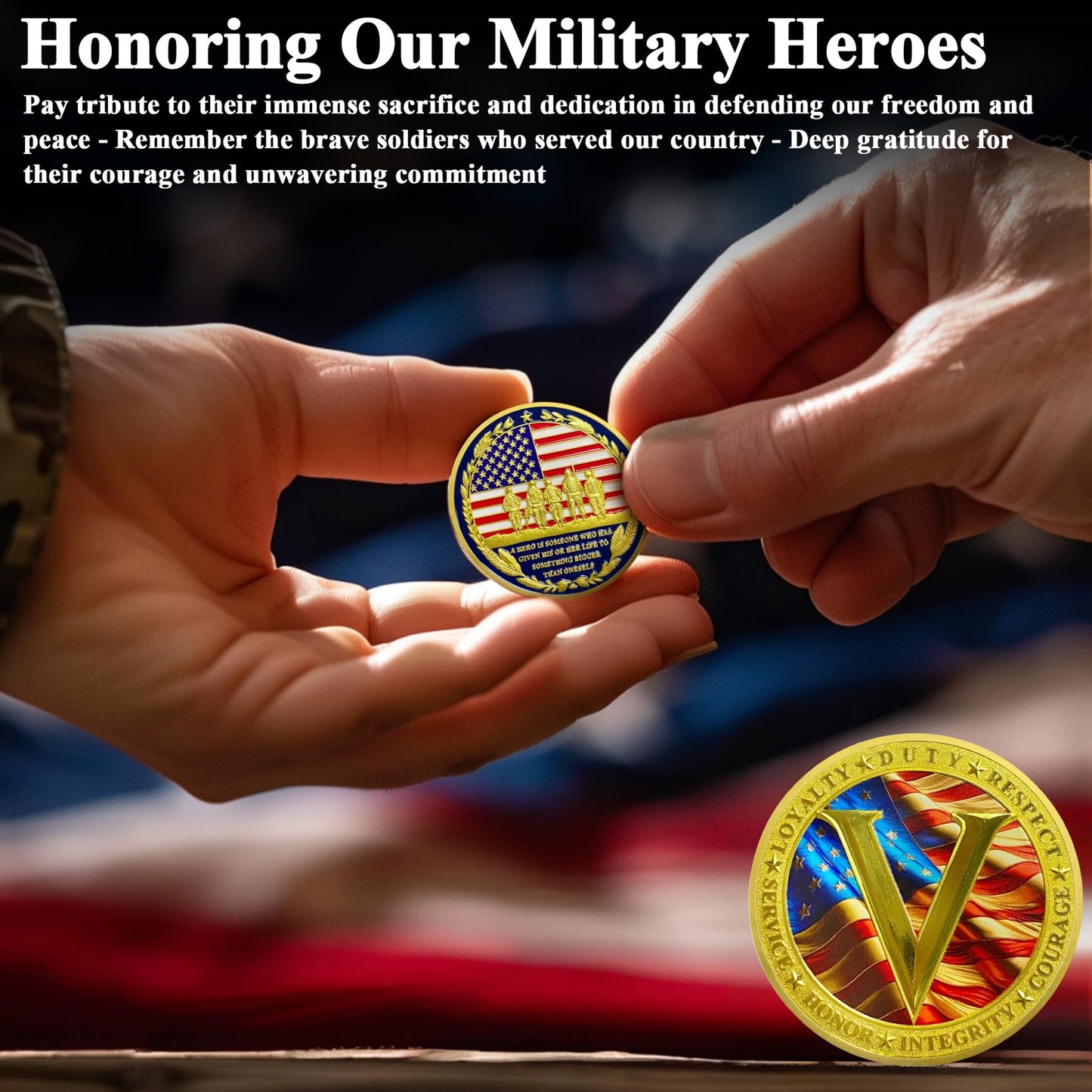 Proud Veterans Tribute Honor and Courage Military Commemorative Coin mysite