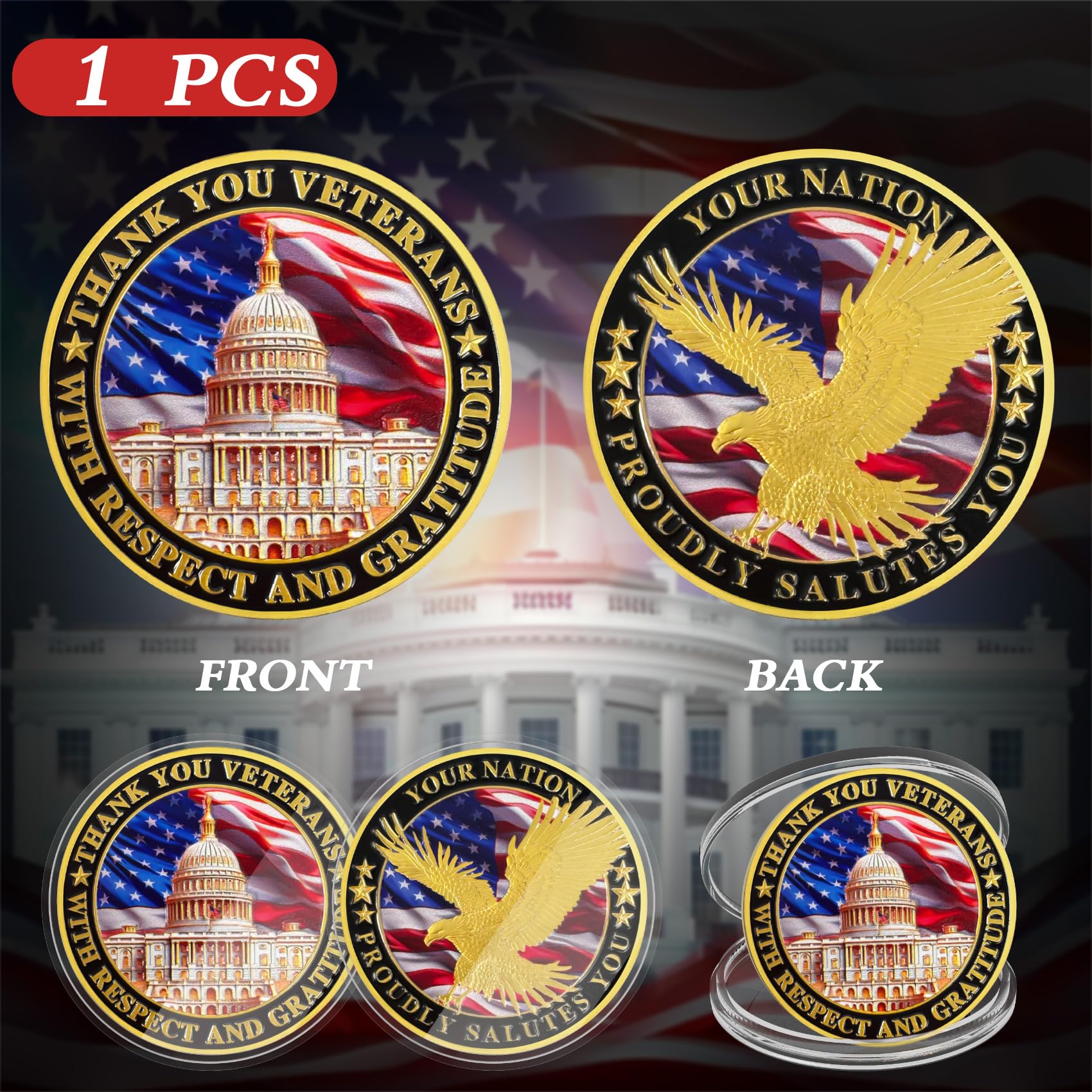 Nation's Gratitude Thank You Veterans Commemorative Challenge Coin mysite