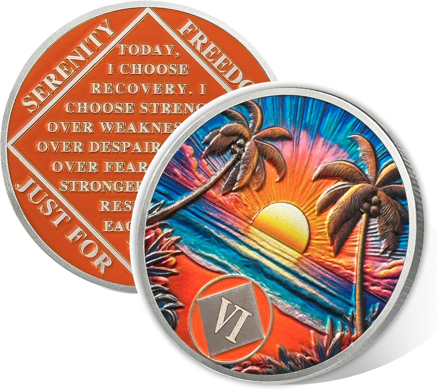 Personalized Beach Sunset Sobriety Coin mysite