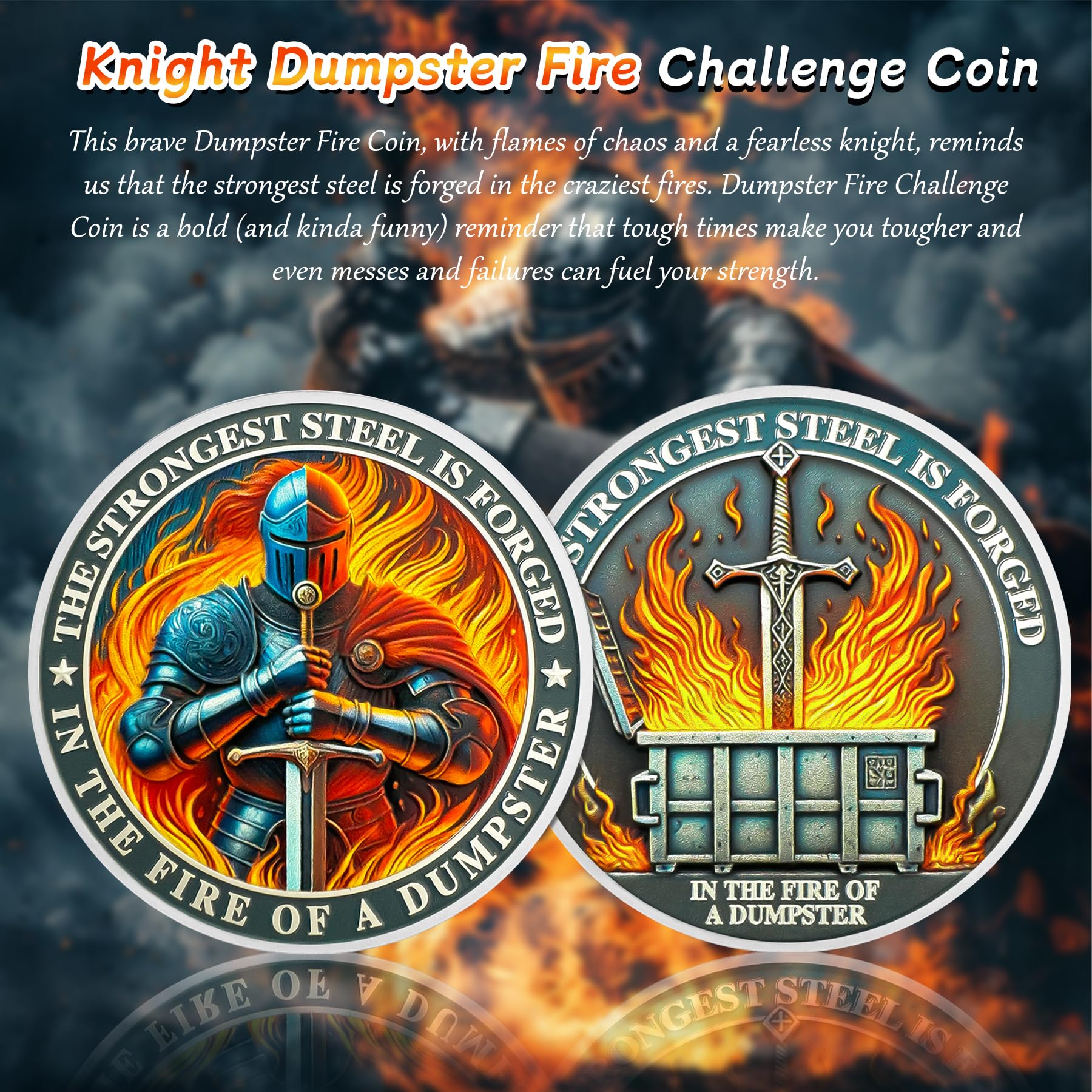 Knight Dumpster Fire Challenge Coin mysite
