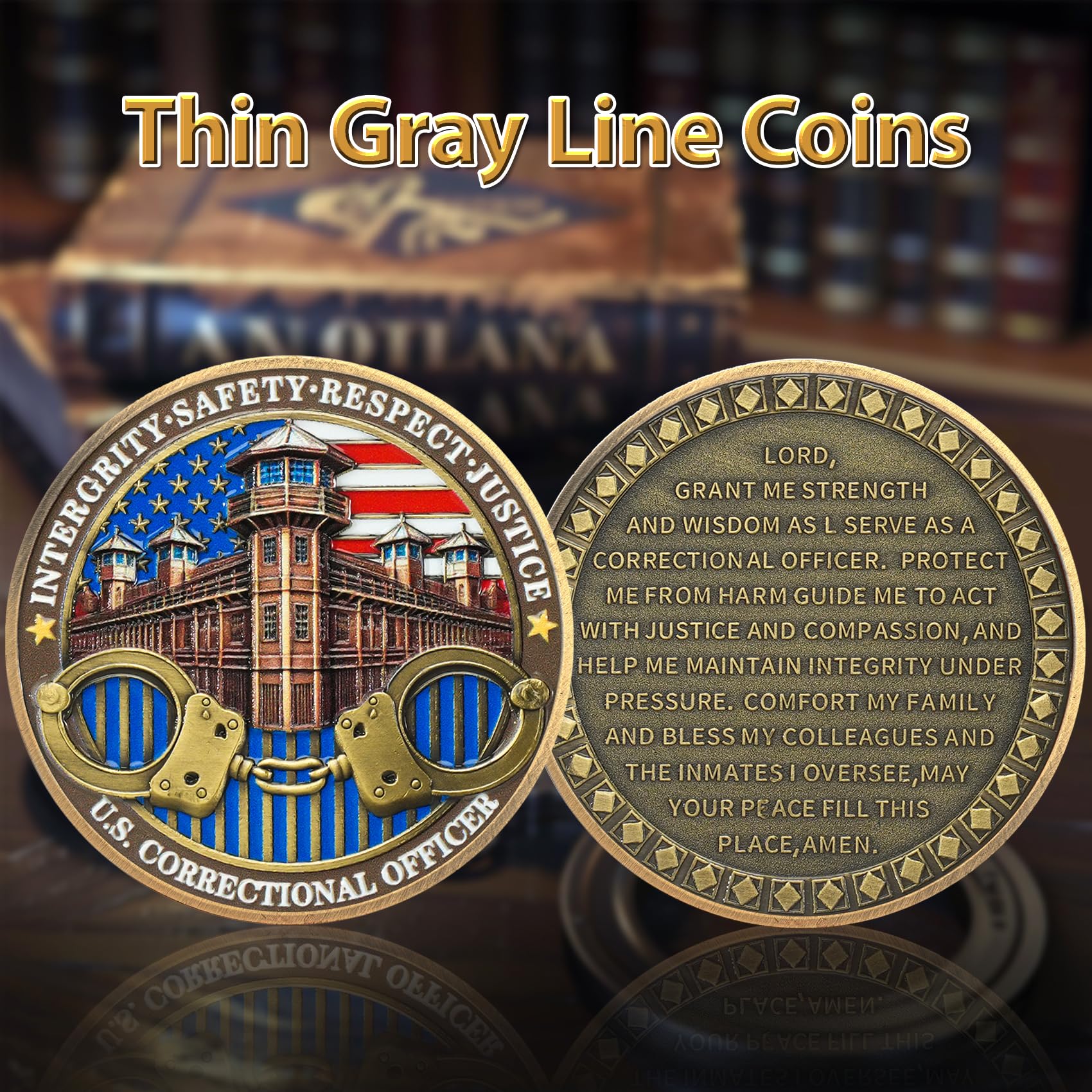 U.S. Correctional Officer Honor Correctional Officers Gray Prison Police Challenge Coins mysite