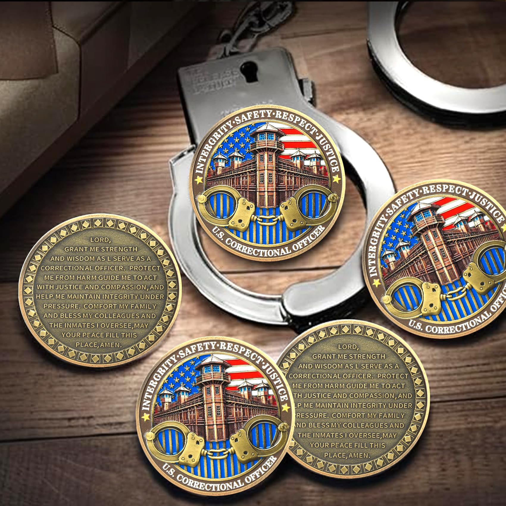 U.S. Correctional Officer Honor Correctional Officers Gray Prison Police Challenge Coins mysite