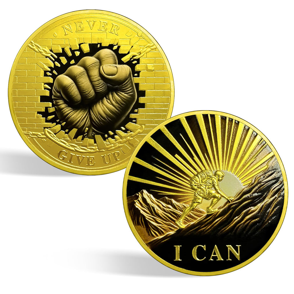 Inspirational Never Give Up Encouragement Challenge Coins mysite