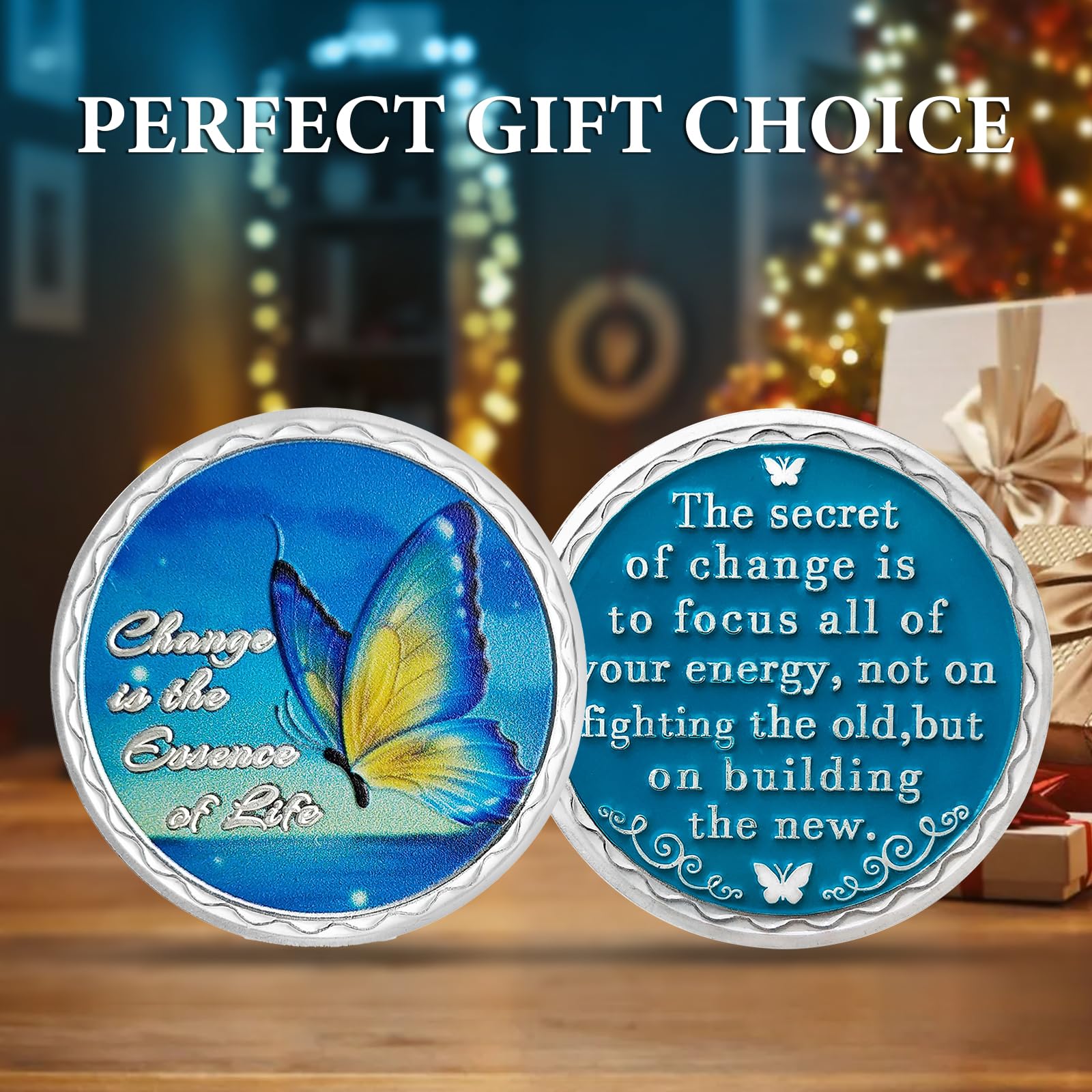 Change is The Essence of Life Butterfly Sobriety Coin mysite