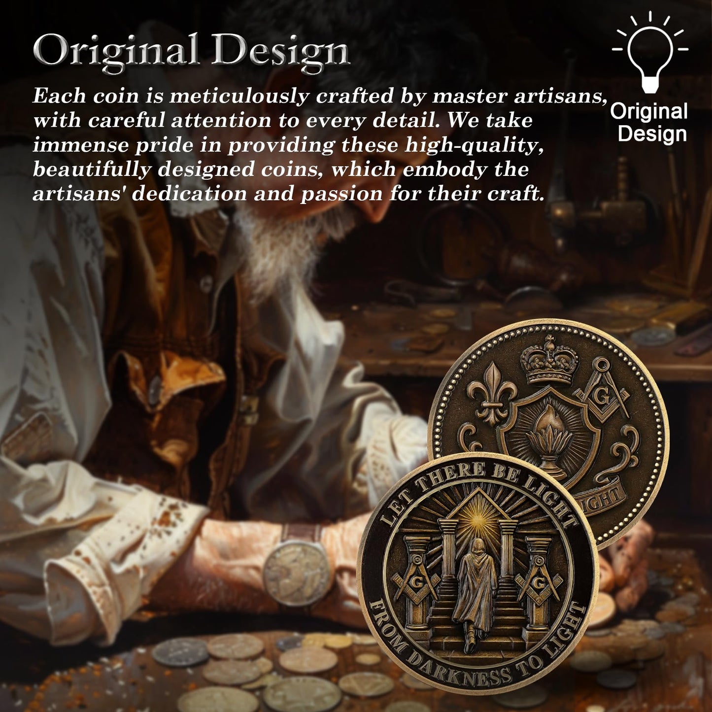 Masonic Darkness to Light Challenge Coin mysite