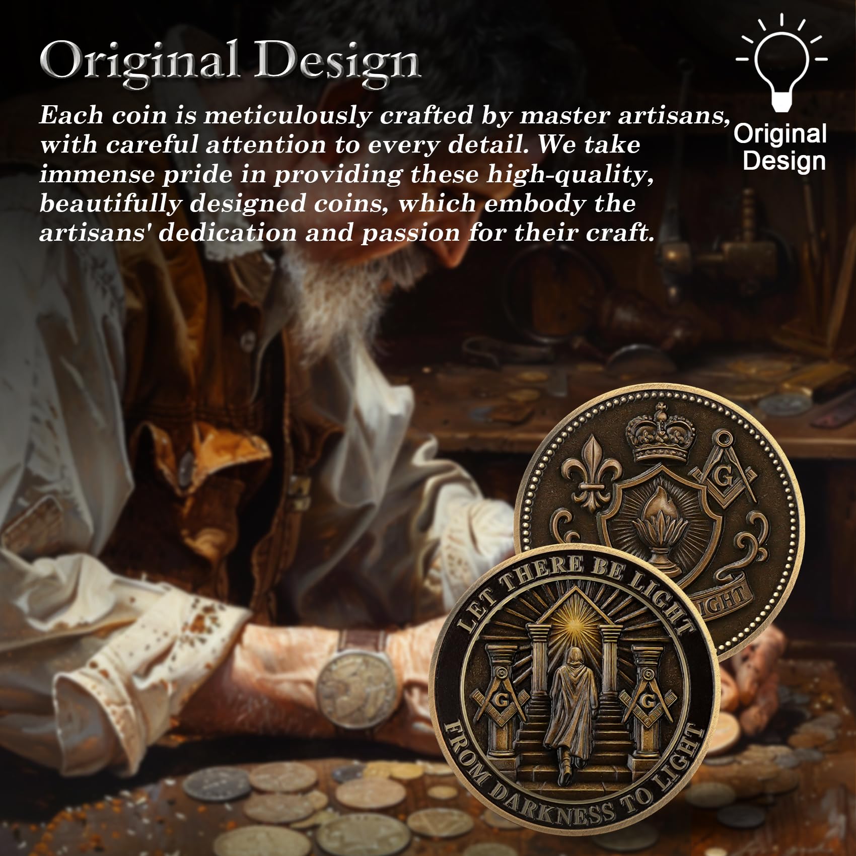 Masonic Darkness to Light Challenge Coin mysite