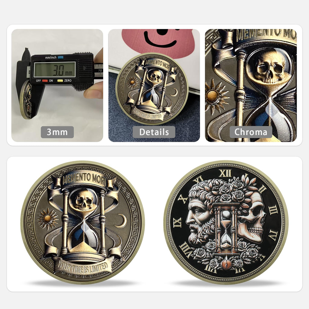 Daily Stoic Reminder Skull Challenge Memento Mori Coin mysite