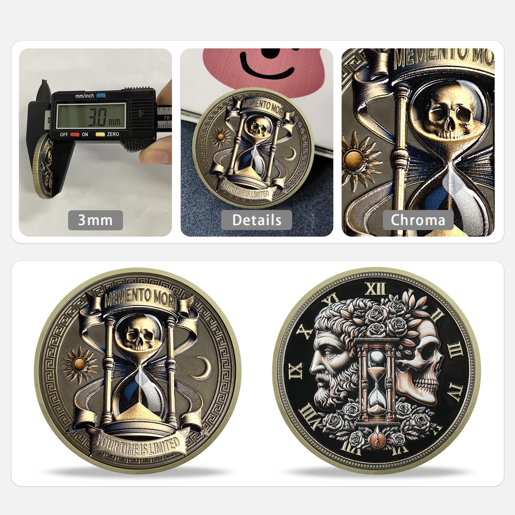 Daily Stoic Reminder Skull Challenge Memento Mori Coin mysite