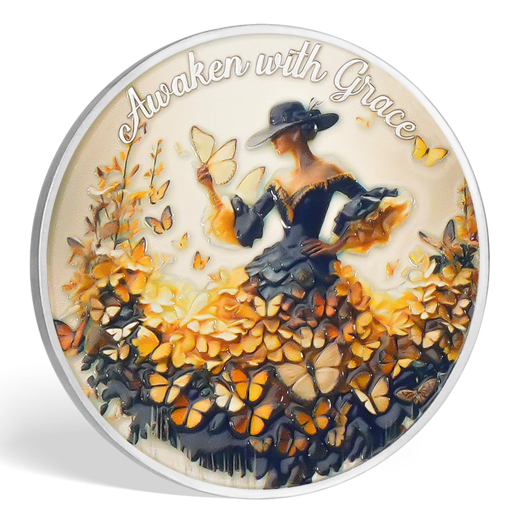 Fall Leaves & Serenity Girl Autumn Sobriety Coin mysite