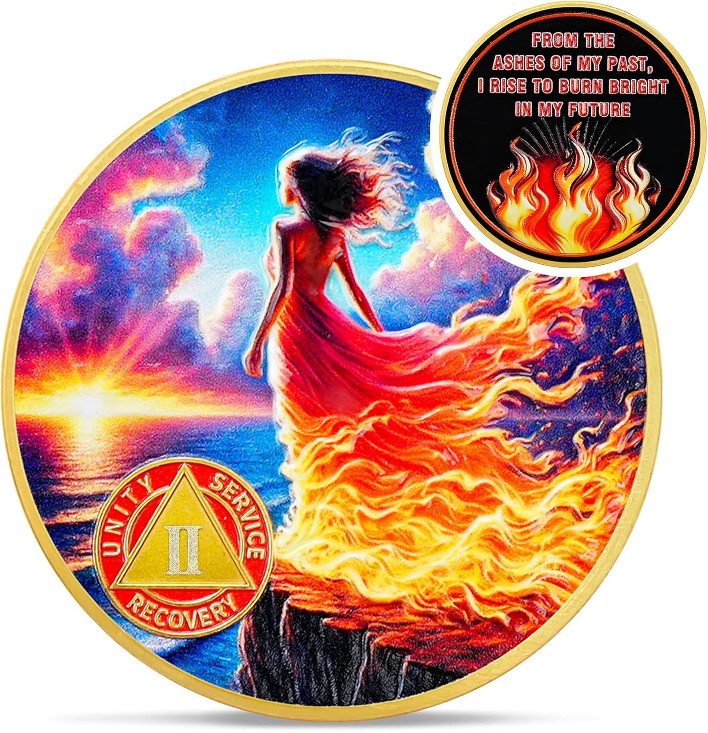 Personalized Rising from The Ashes One Year Reborn Fairy Sobriety Coin mysite