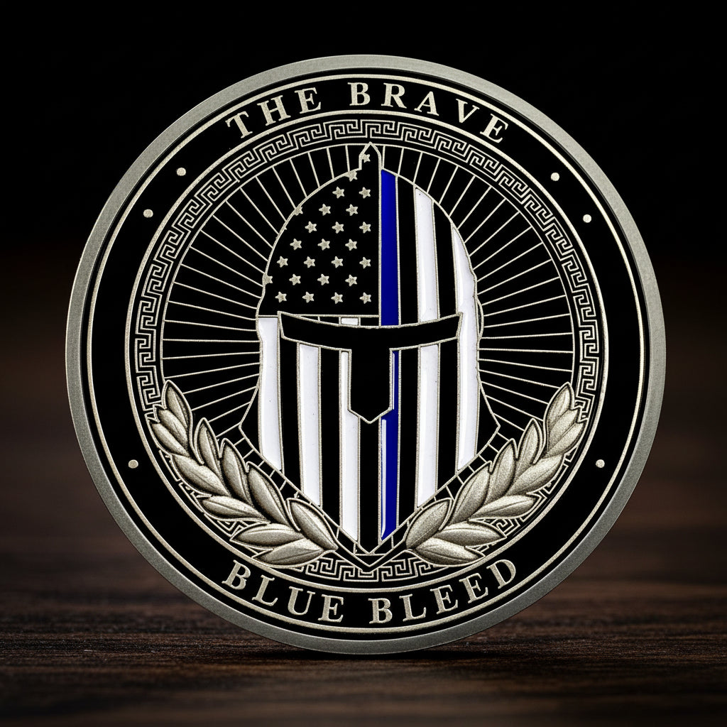 Law Enforcement Officers Thin Blue Line Police Challenge Coin mysite