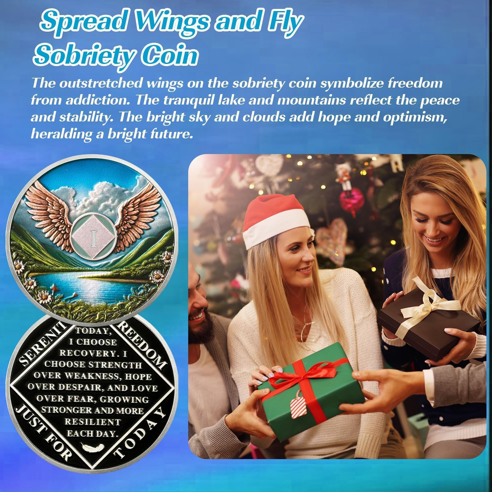 Personalized Wings of Freedom Sobriety Coin mysite