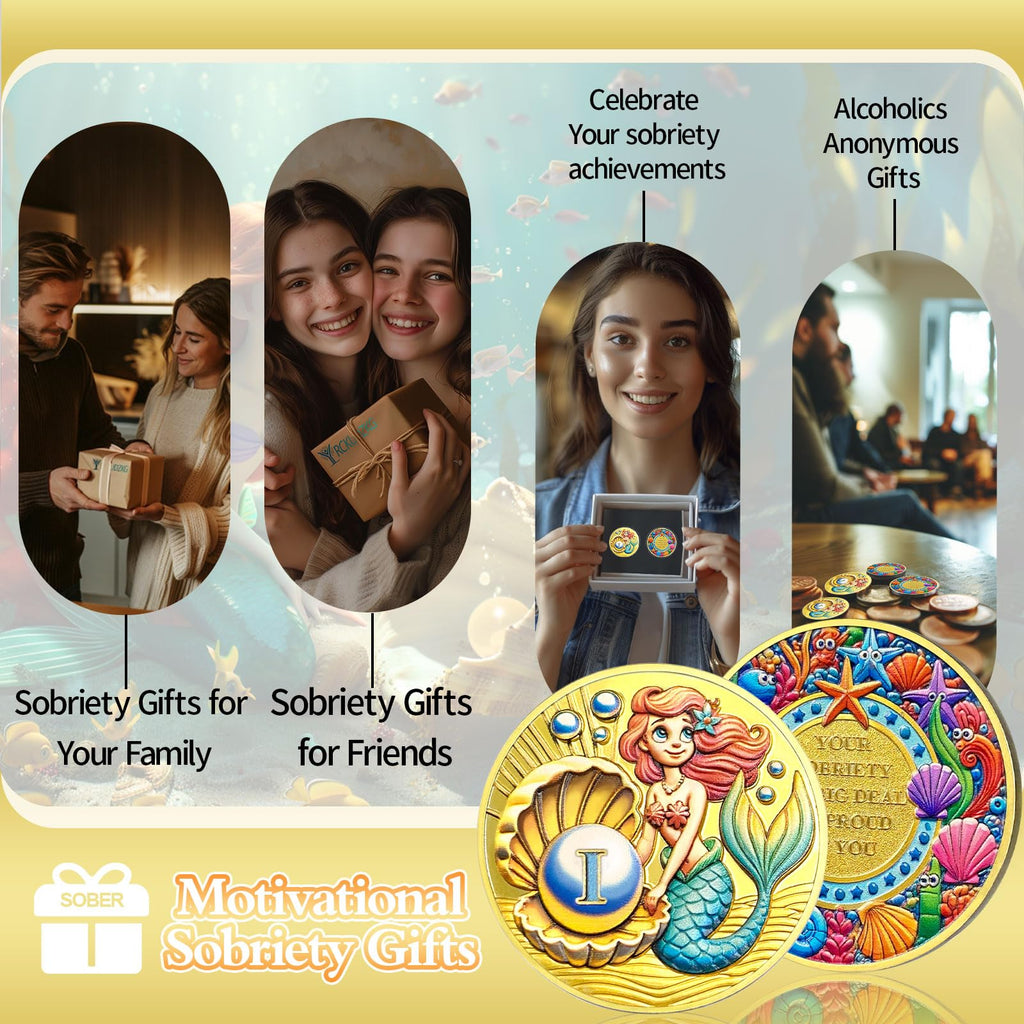 Beauty & Courage Mermaid 1-3 Year Sobriety Coin mysite