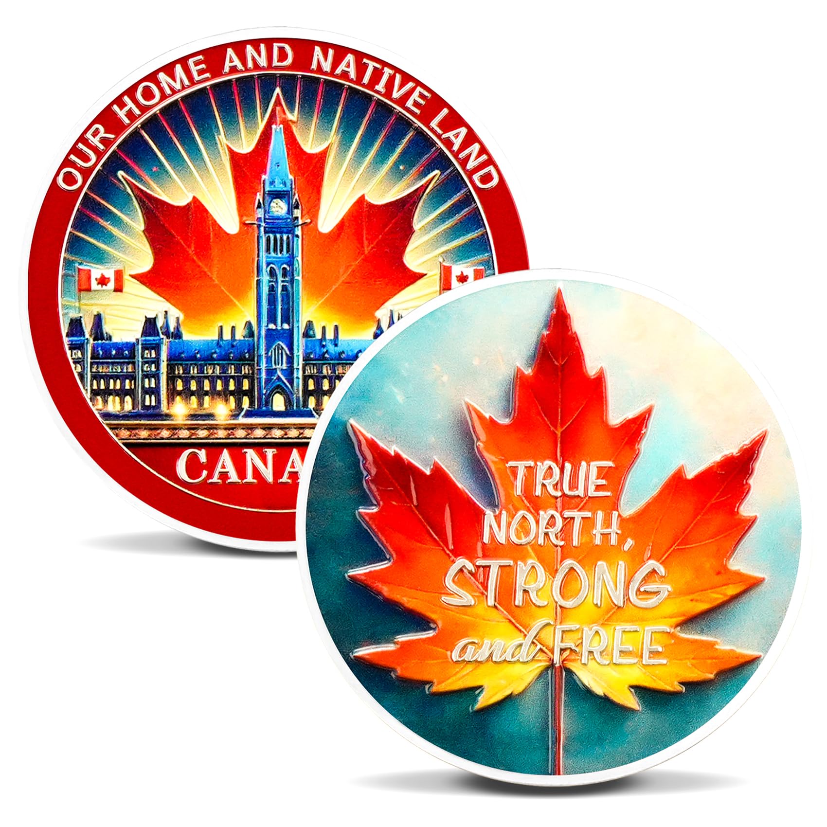 Honoring Canadian Independence Maple Leaf Canada Military Challenge Coin mysite