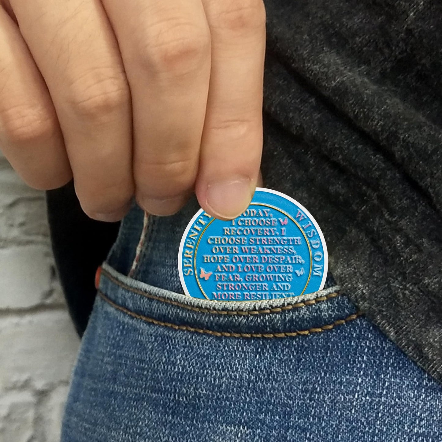 Starry Night Road Path to Renewal Sobriety Coin mysite