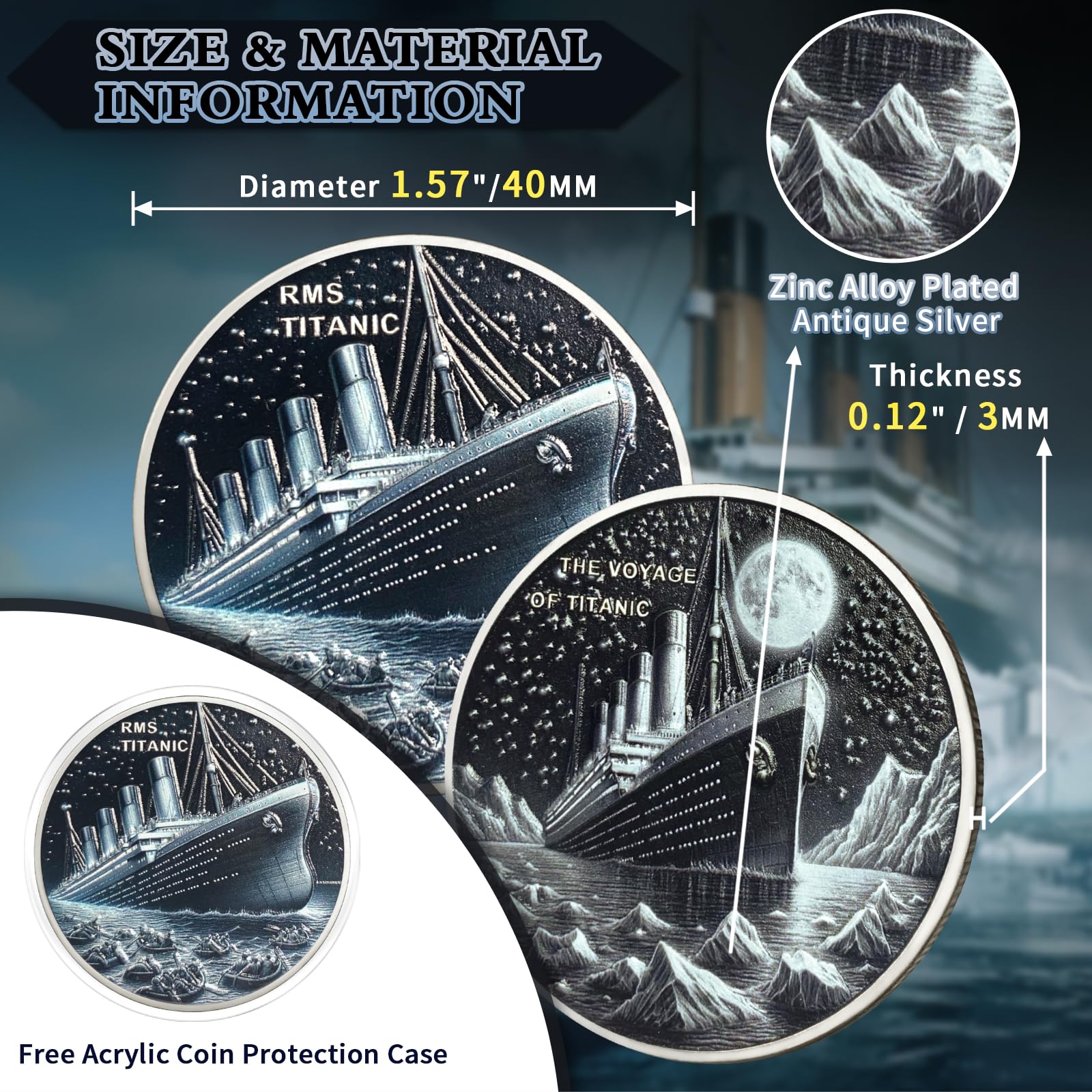 Titanic Cruise Artwork Never Sinking Cruise Ship Commemorative Coins mysite