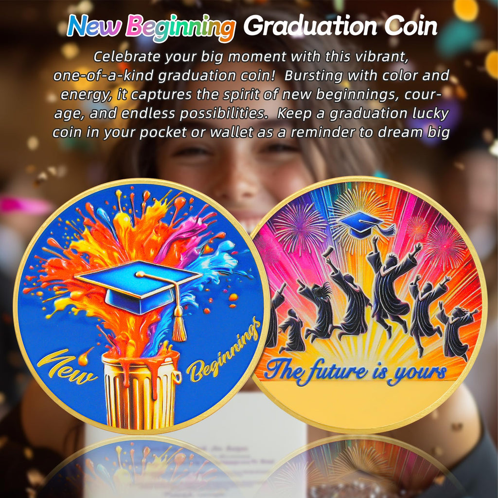 New Beginnings Motivational  Graduation Celebration Coin mysite