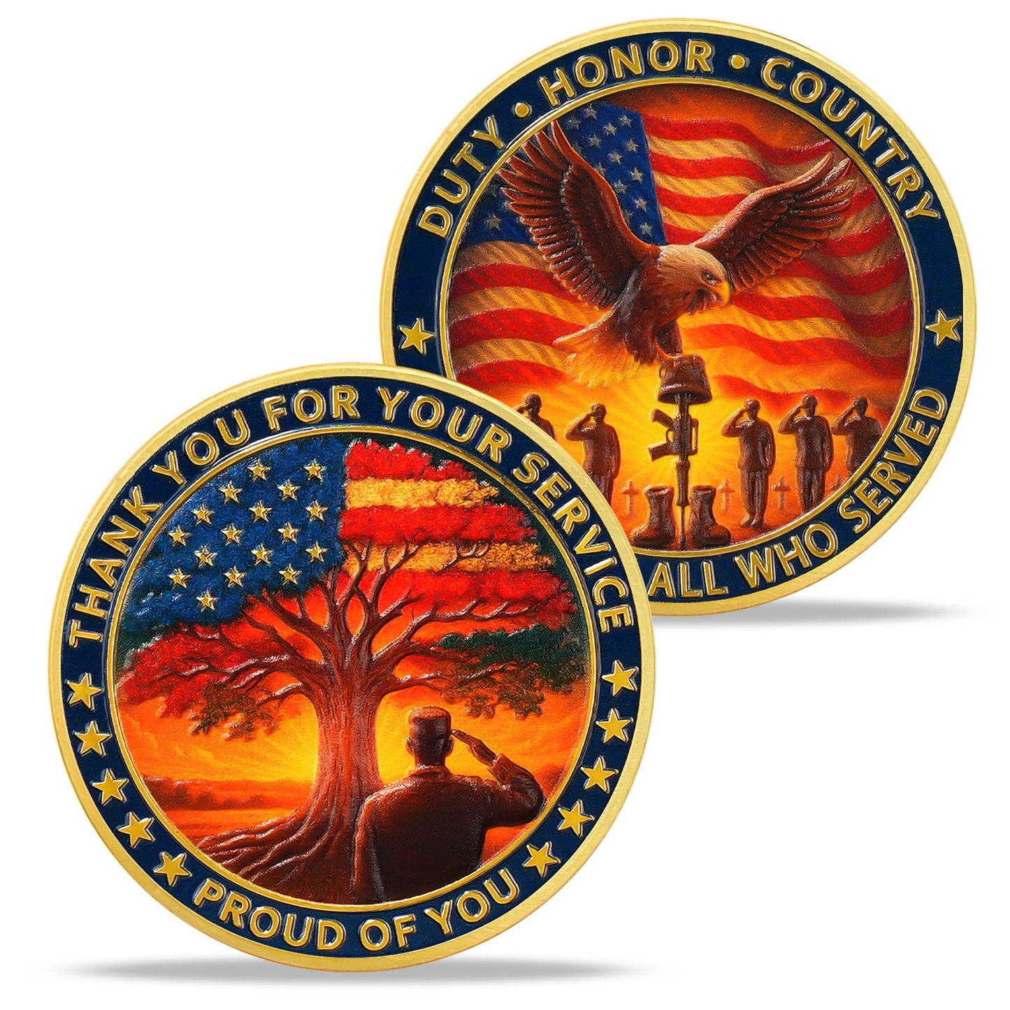 Thank You for Your Service & in Honor of All Who Served Military Veterans Challenge Coin mysite