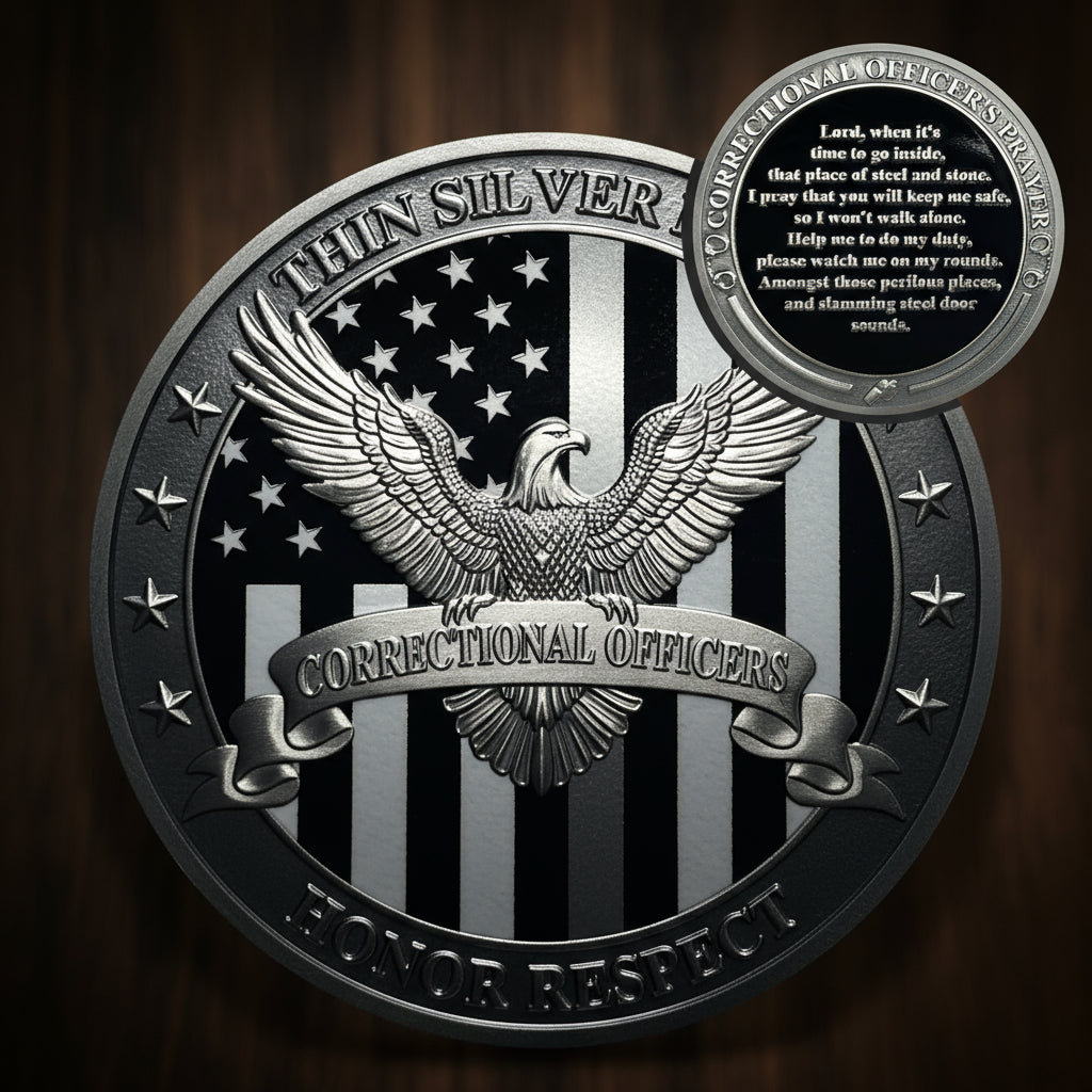 Eagle Thin Silver Line Police Challenge Coin mysite