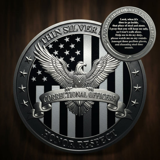 Eagle Thin Silver Line Police Challenge Coin mysite
