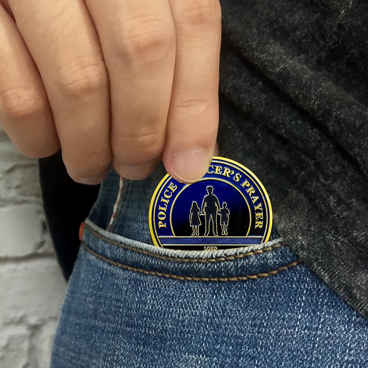 Patriotic Police Dad Challenge Coin mysite