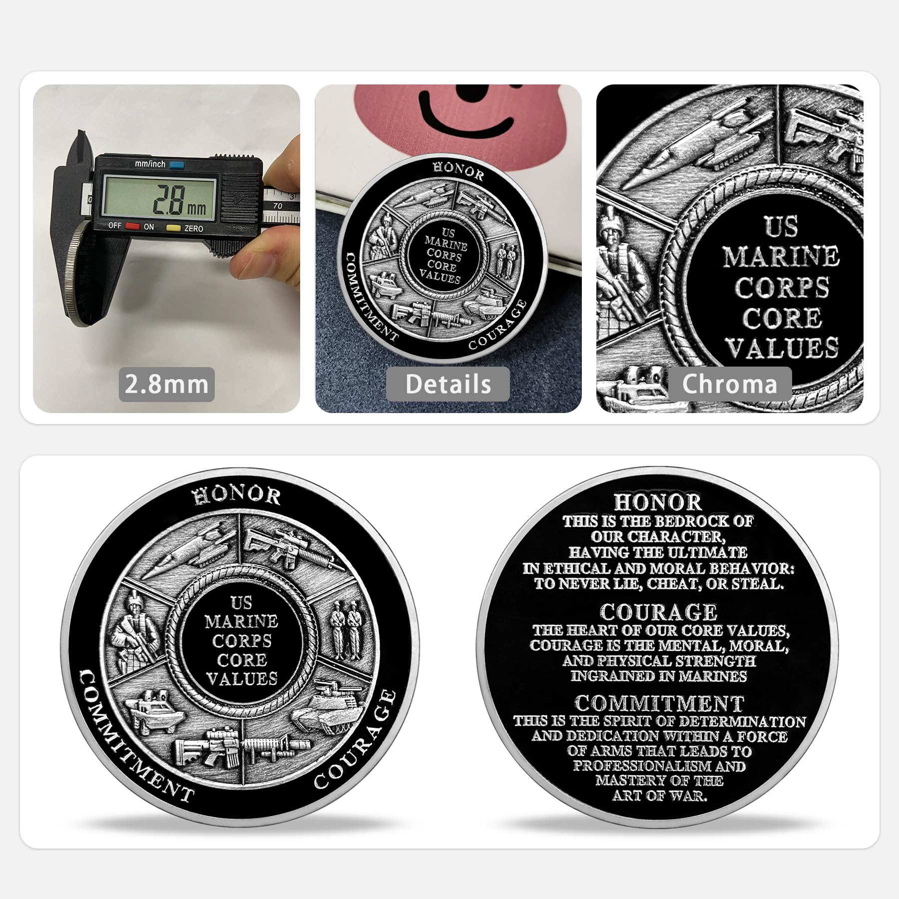 USMC and Its Core Values Patriotic Military Challenge Coin mysite