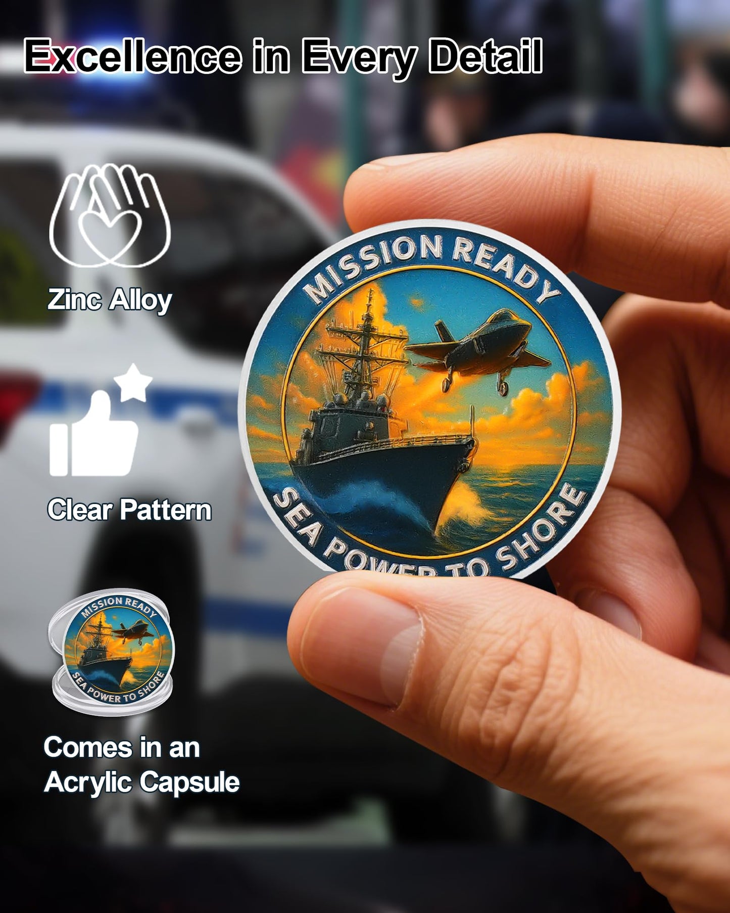 USA Navy Challenge Coin -Naval Force Coins with Warship & Eagl mysite