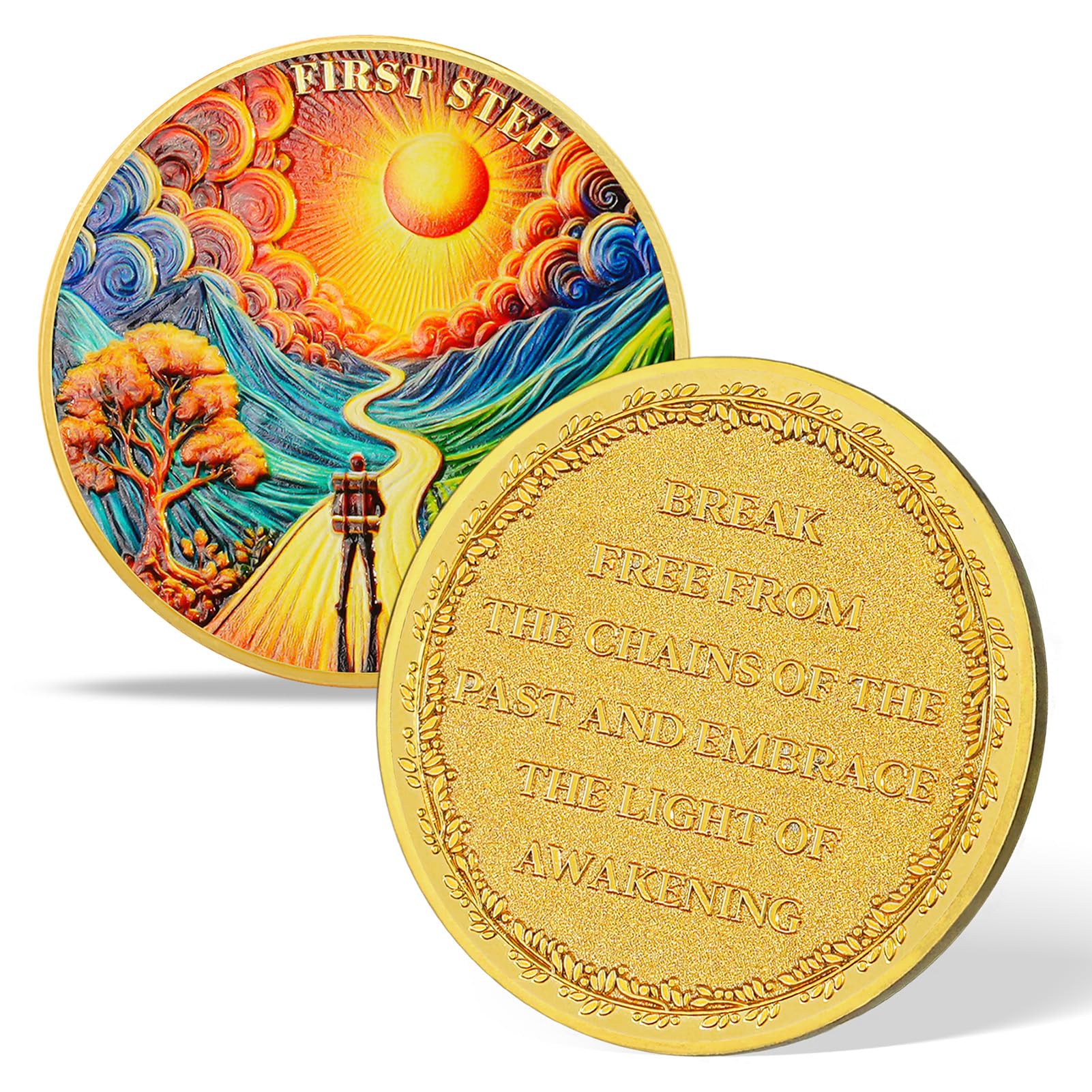 Motivational Recovery Coin Embrace Awakening Transformative Journey toward Personal Growth and Freedom mysite