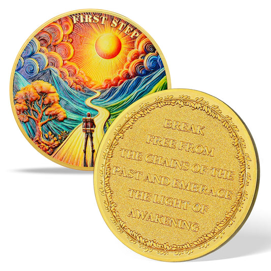 Motivational Recovery Coin Embrace Awakening Transformative Journey toward Personal Growth and Freedom mysite