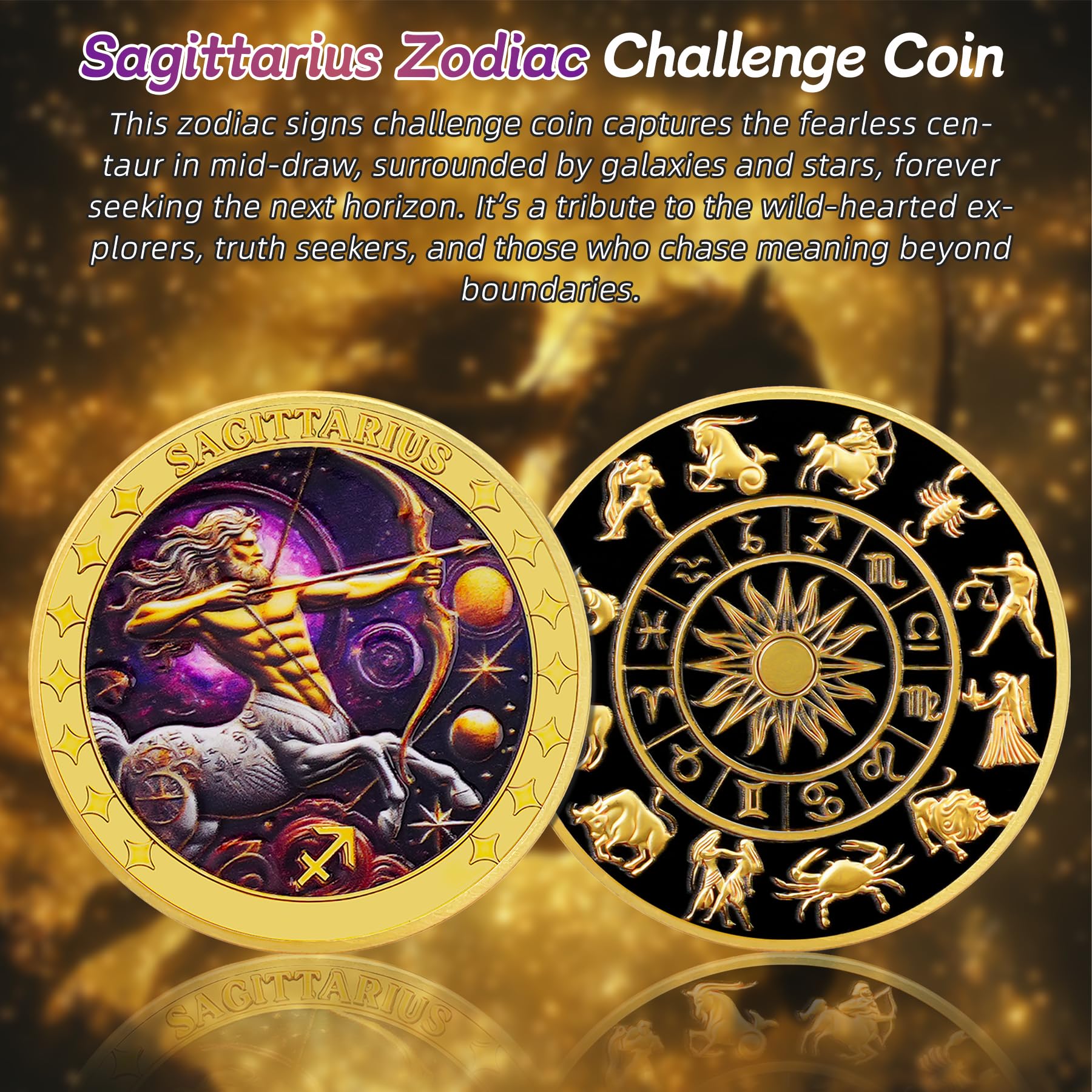 Sagittarius 12 Zodiac Challenge Coin mysite