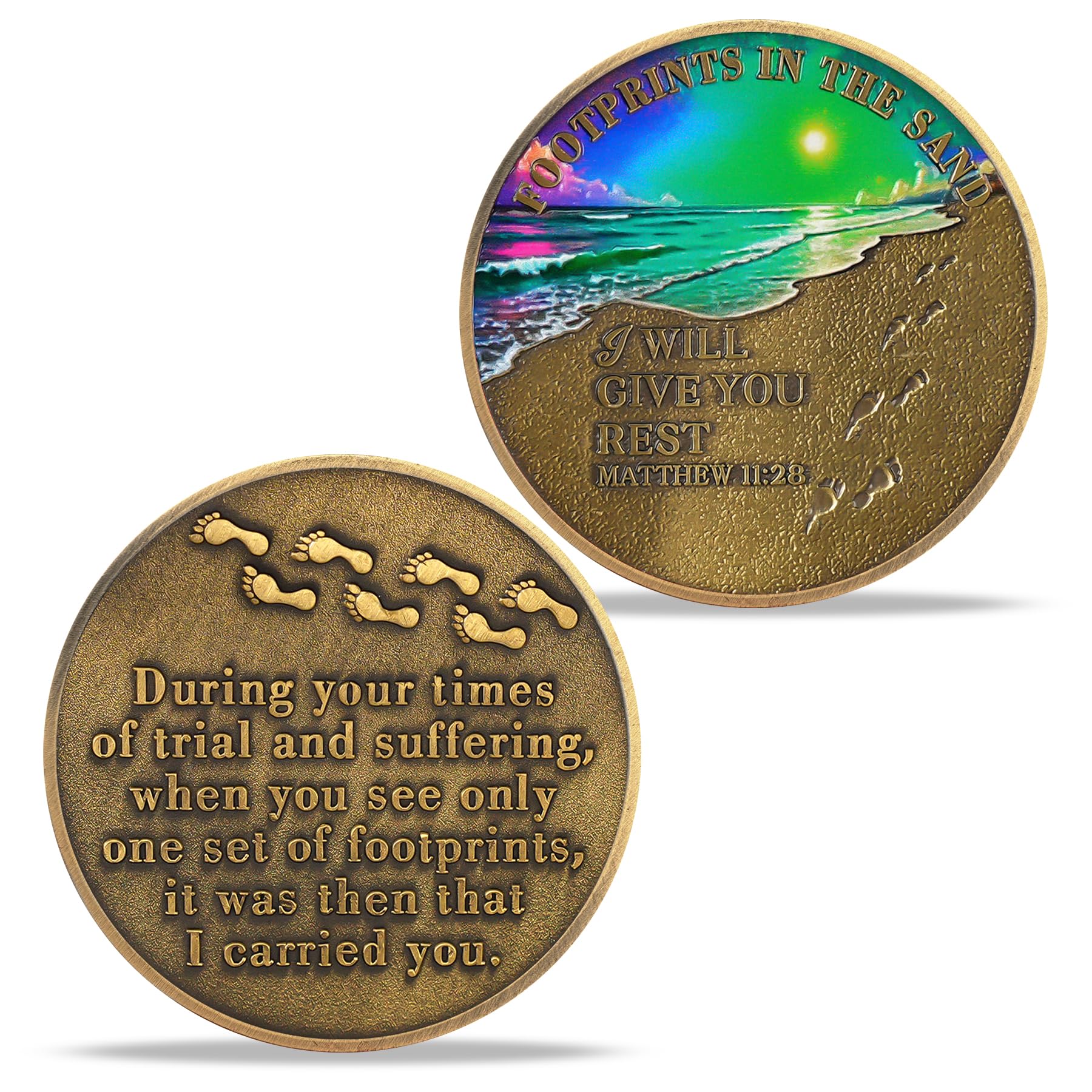 Beach Footprints Religious Coin mysite