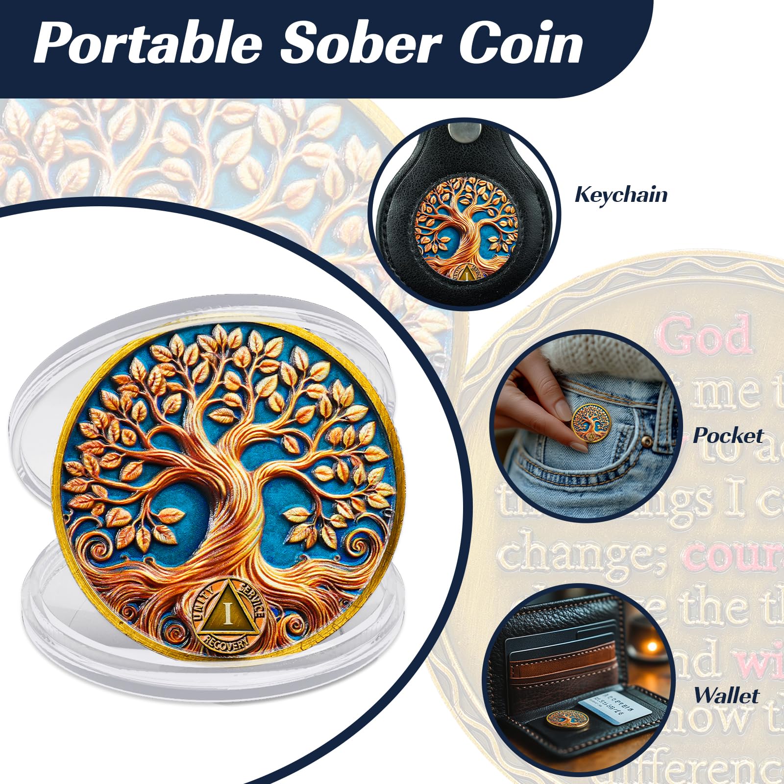Personalized Recovery & Growth Tree of Life Sobriety Coin mysite