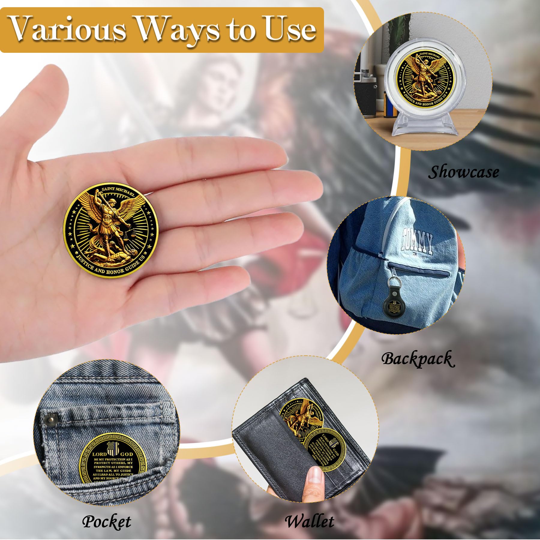 Police Patron Saint of Law Enforcement Archangel Michael Coin mysite