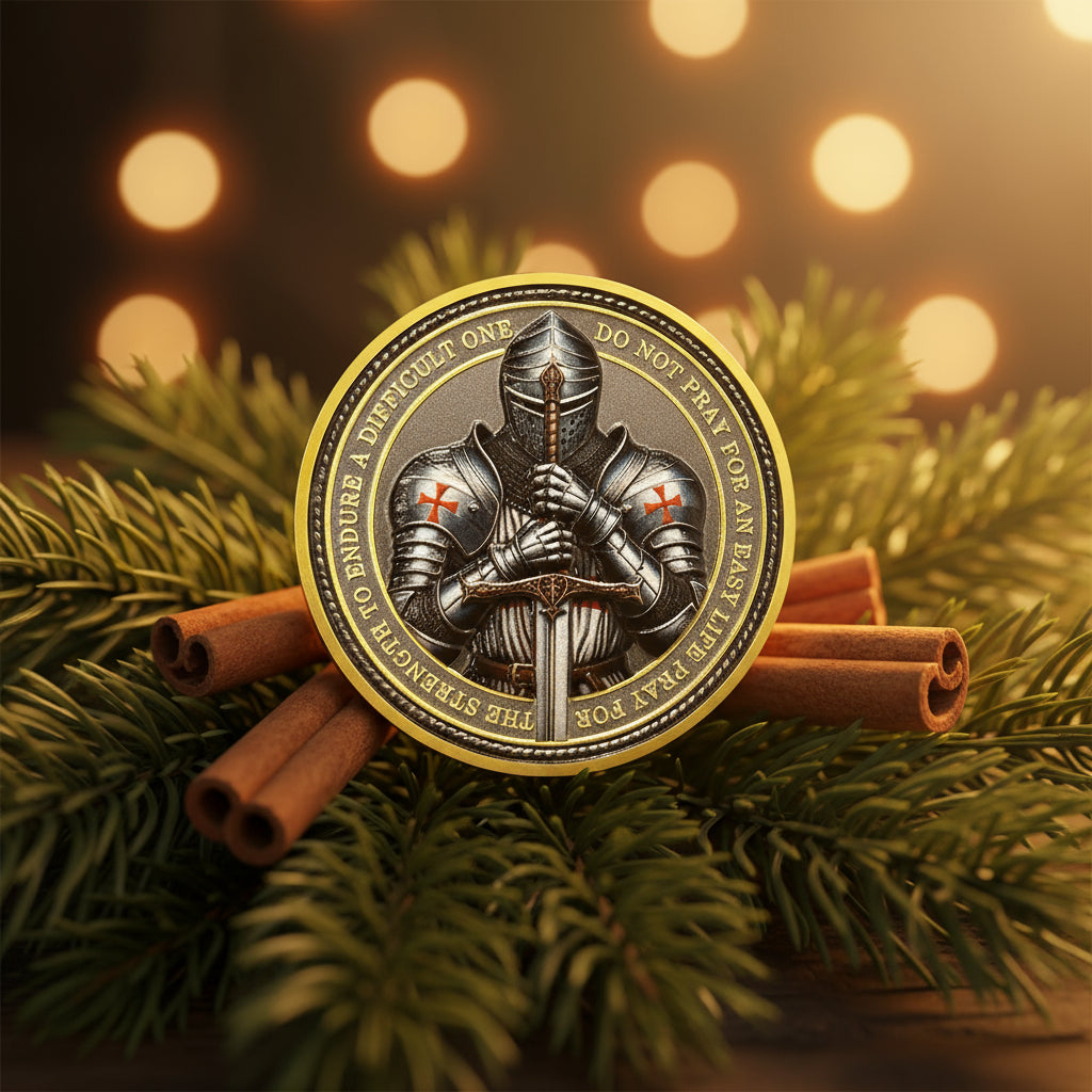 Steel Helm Knight Cross Challenge Coin mysite