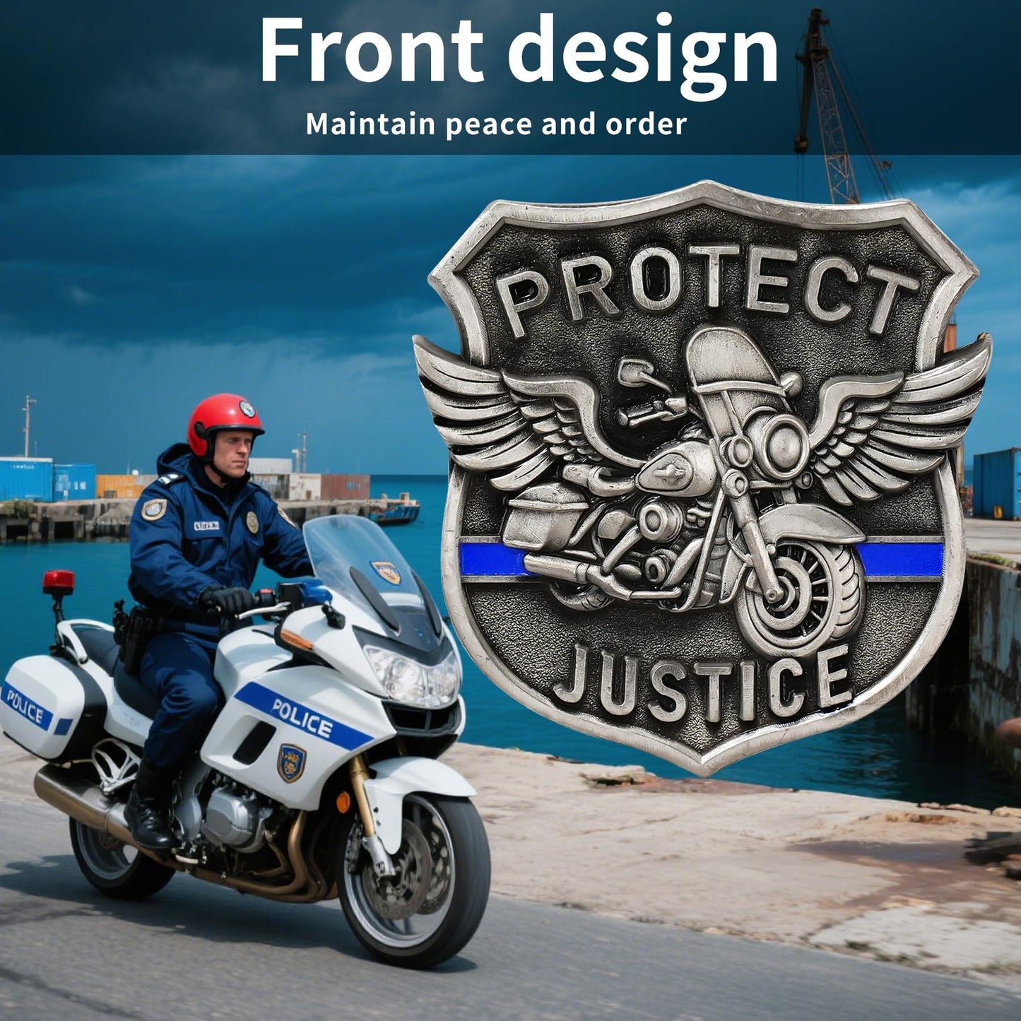 Unique Shape Motorcycle Police Challenge Coin mysite