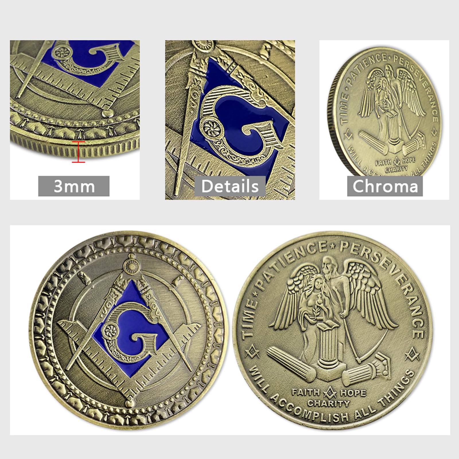 Freemason Symbol with Square & Compass Masonic Challenge Coin mysite