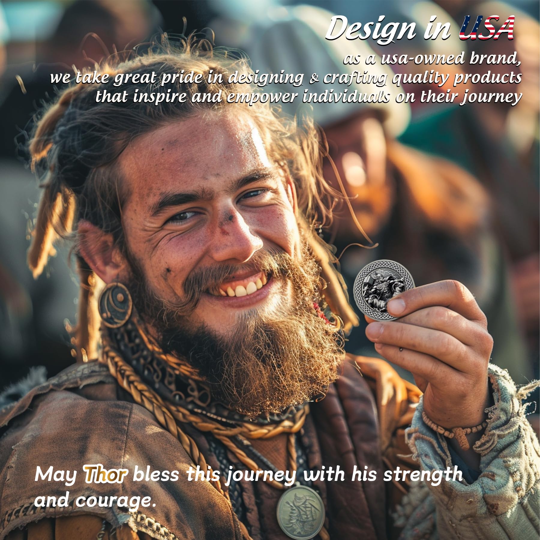 Norse Mythology Viking Thor Hammer Tanngrisnir Tanngnjóstr Coin mysite