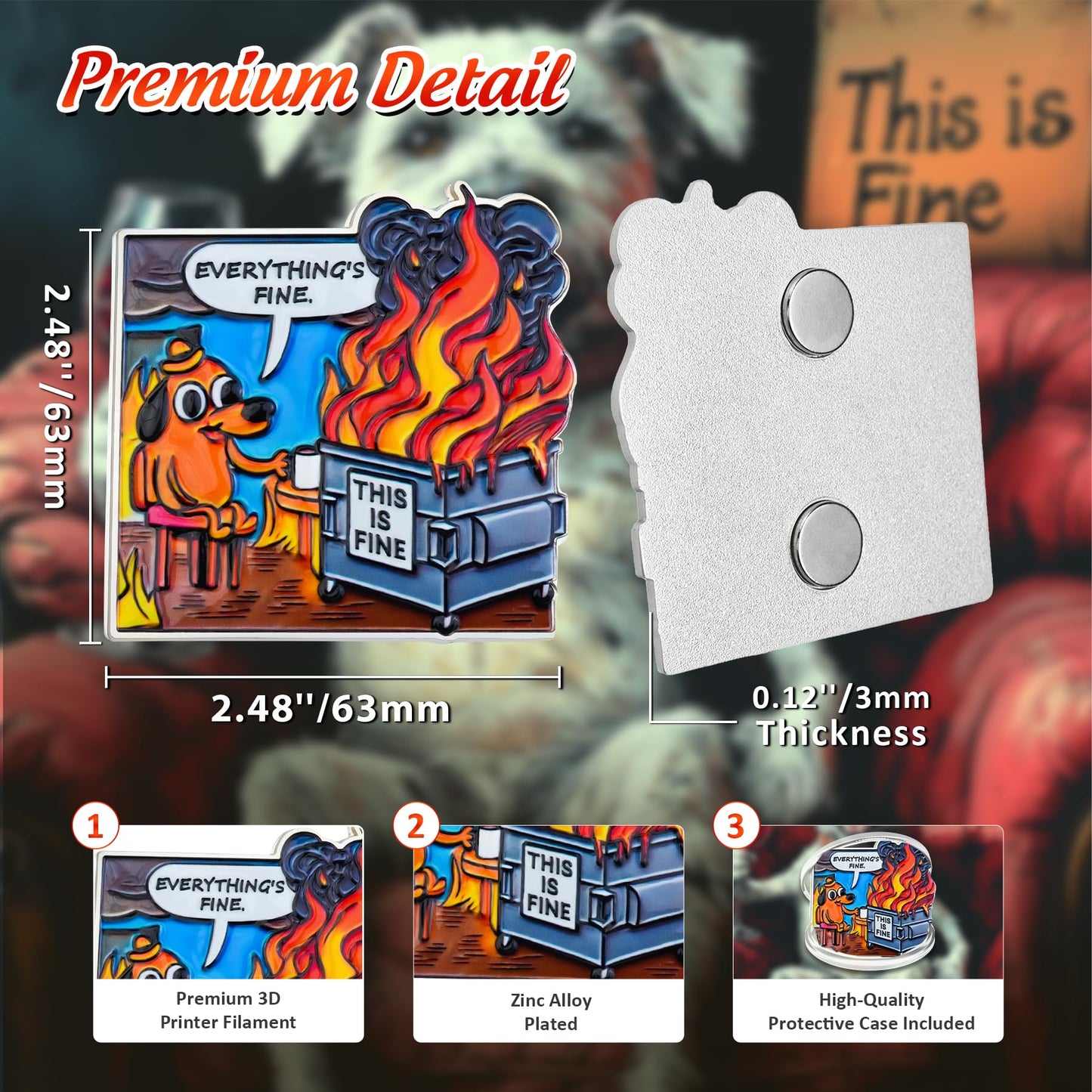 Everything's Fine  Dumpster Fire Refrigerator Magnets mysite