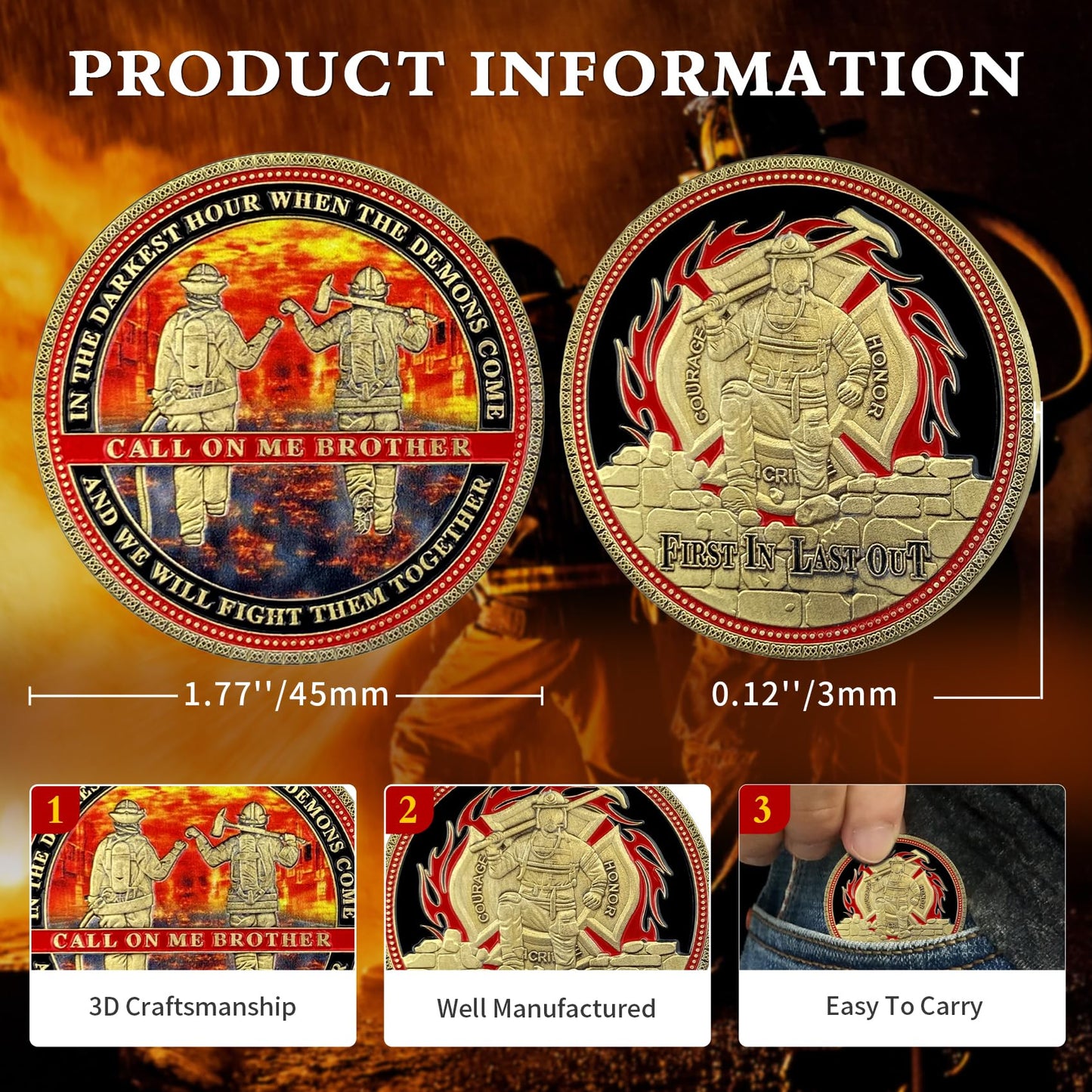 First Responder Hero Fireman Rescue Prayer Coin mysite