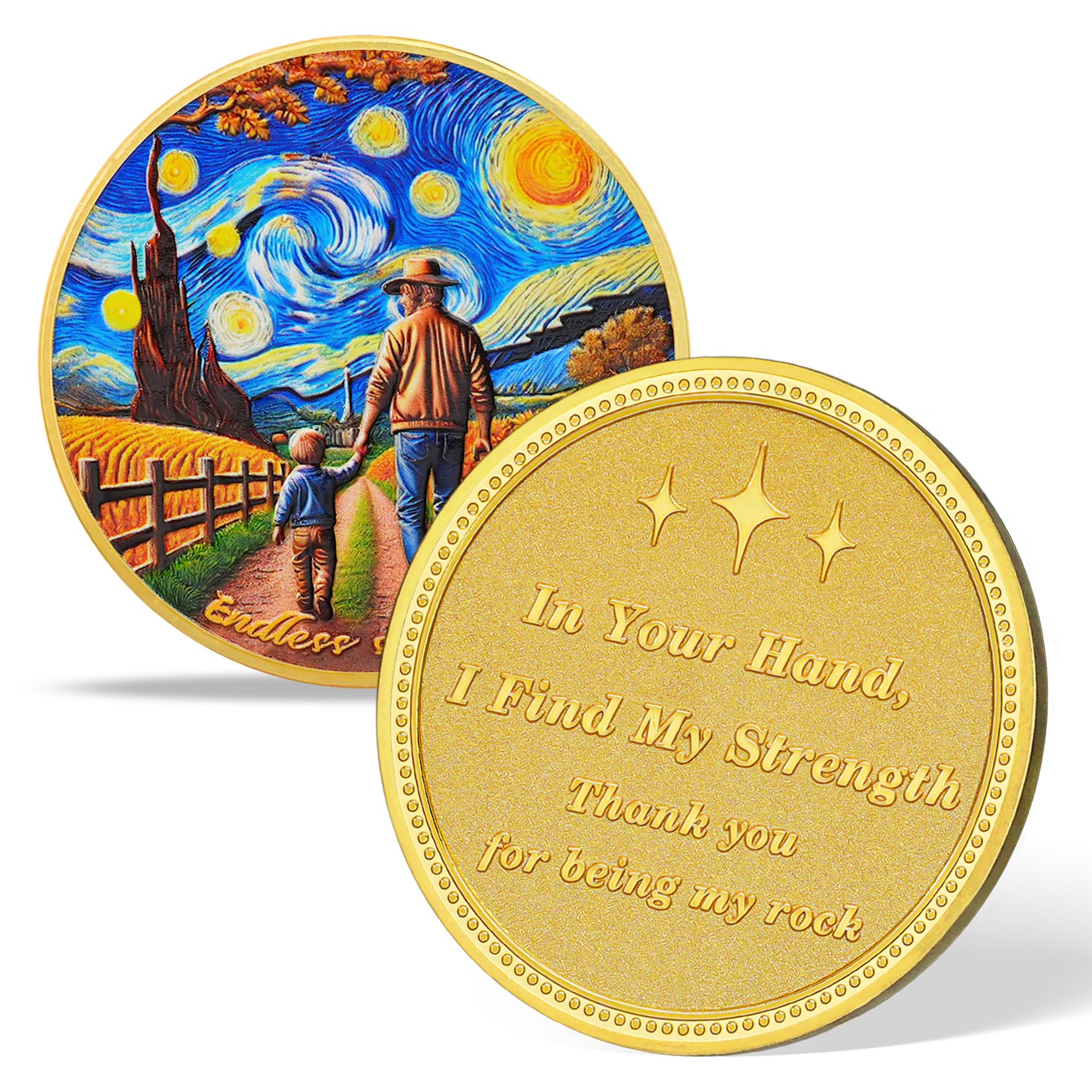 Sunflowers and Stars Father Challenge Coin mysite