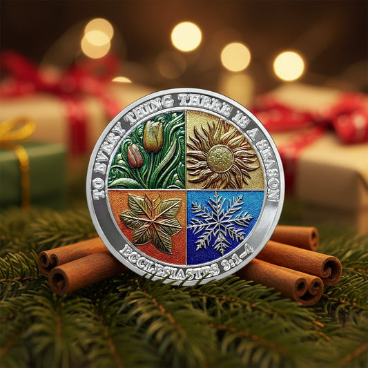 Delicate Four Seasons Christian Encourage Pocket Bible Verses Challenge Coin mysite