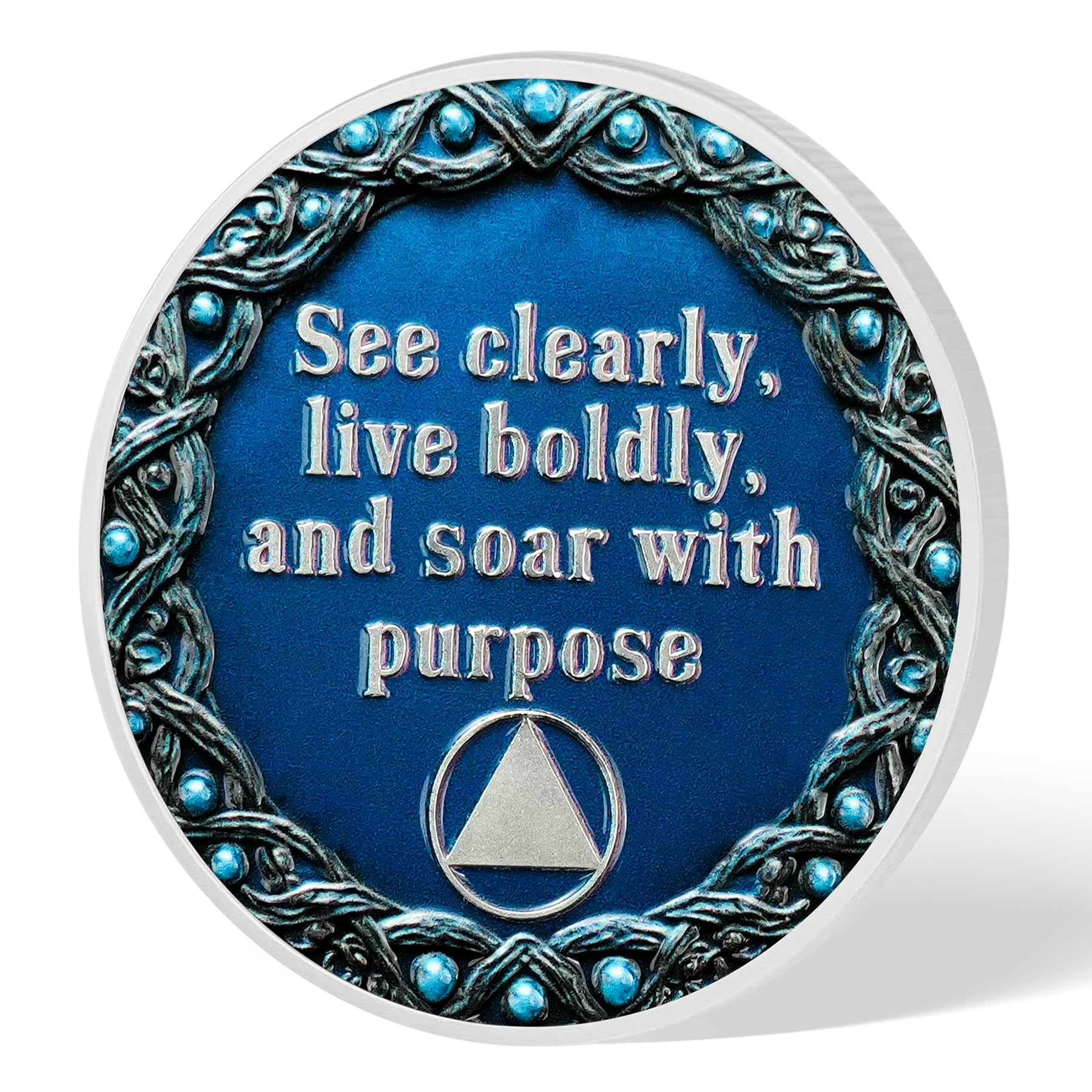 Owl & Triangular Symbol See Clearly Sobriety Coin mysite