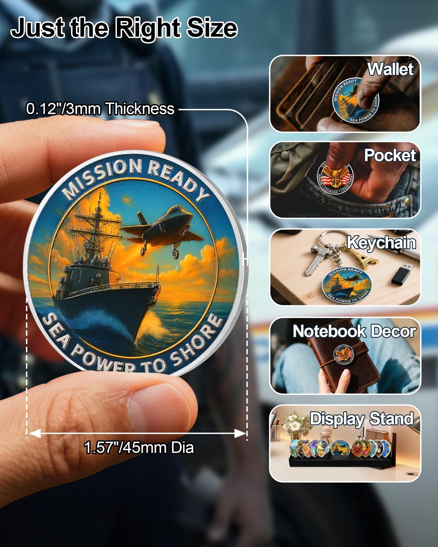 USA Navy Challenge Coin -Naval Force Coins with Warship & Eagl mysite