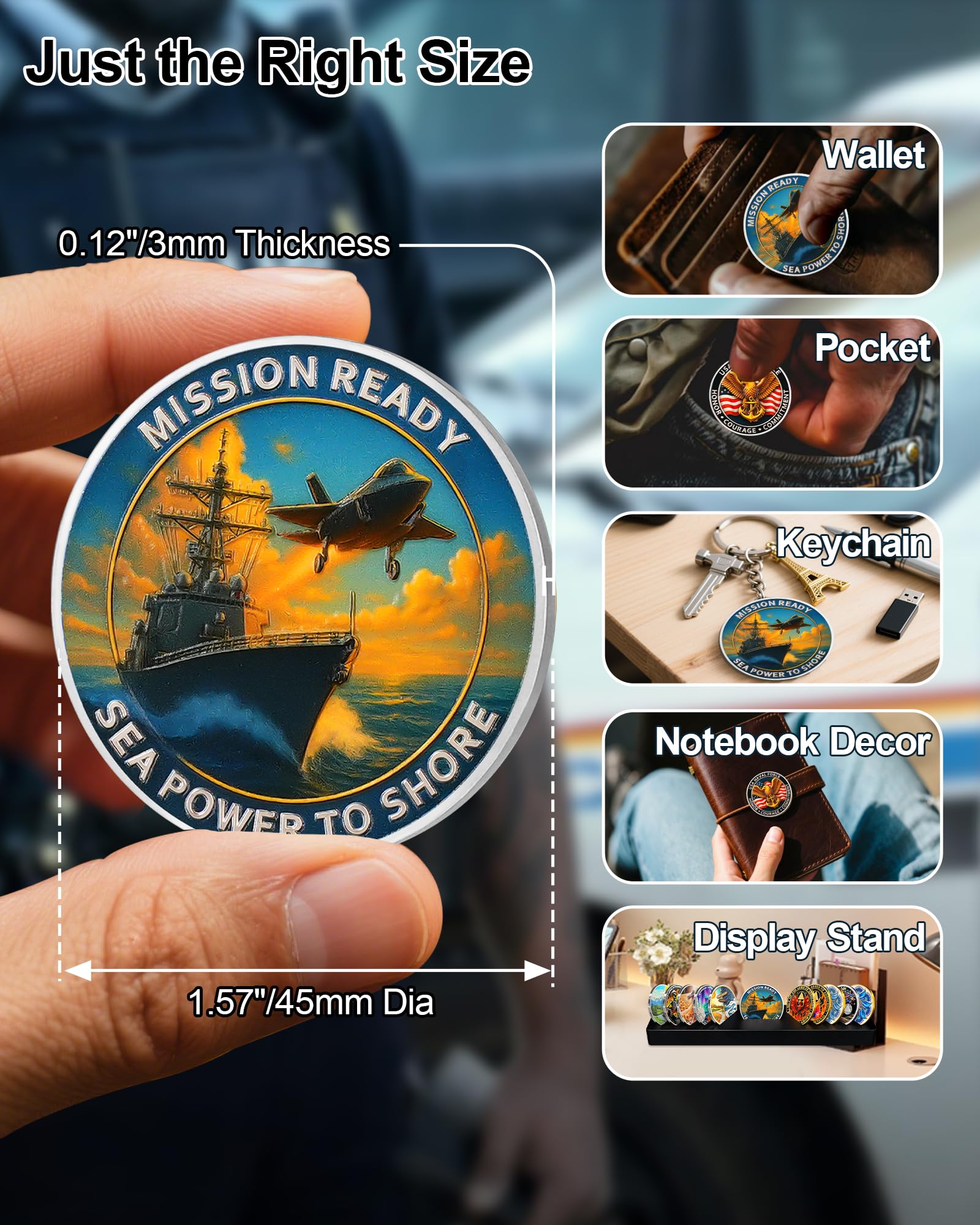 USA Navy Challenge Coin -Naval Force Coins with Warship & Eagl mysite