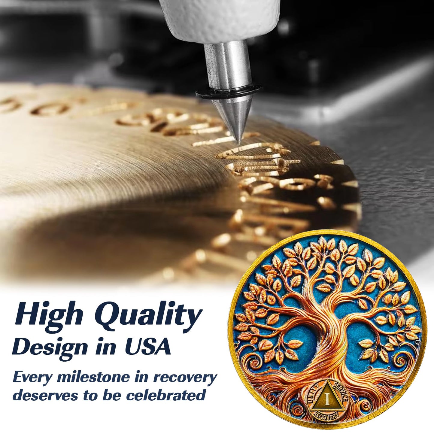 Personalized Recovery & Growth Tree of Life Sobriety Coin mysite