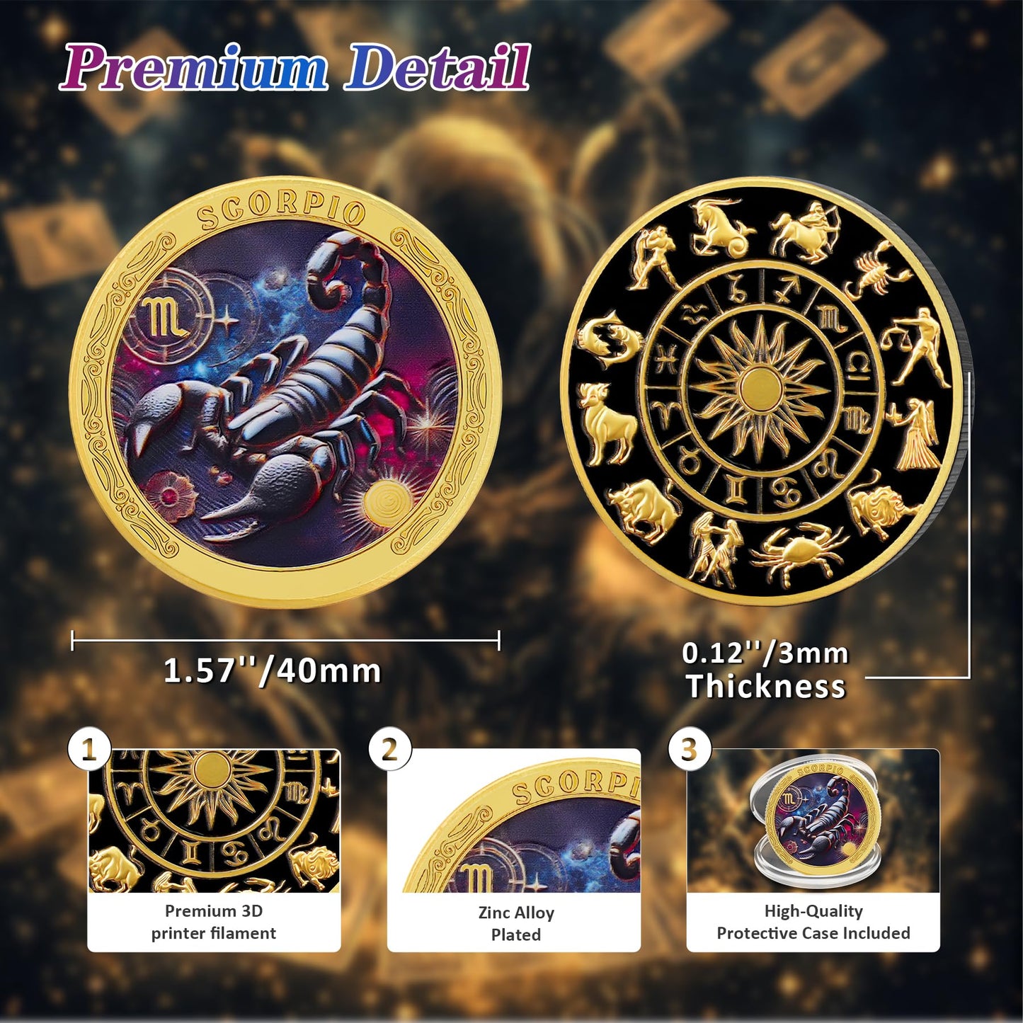 Scorpio 12 Zodiac Challenge Coin mysite