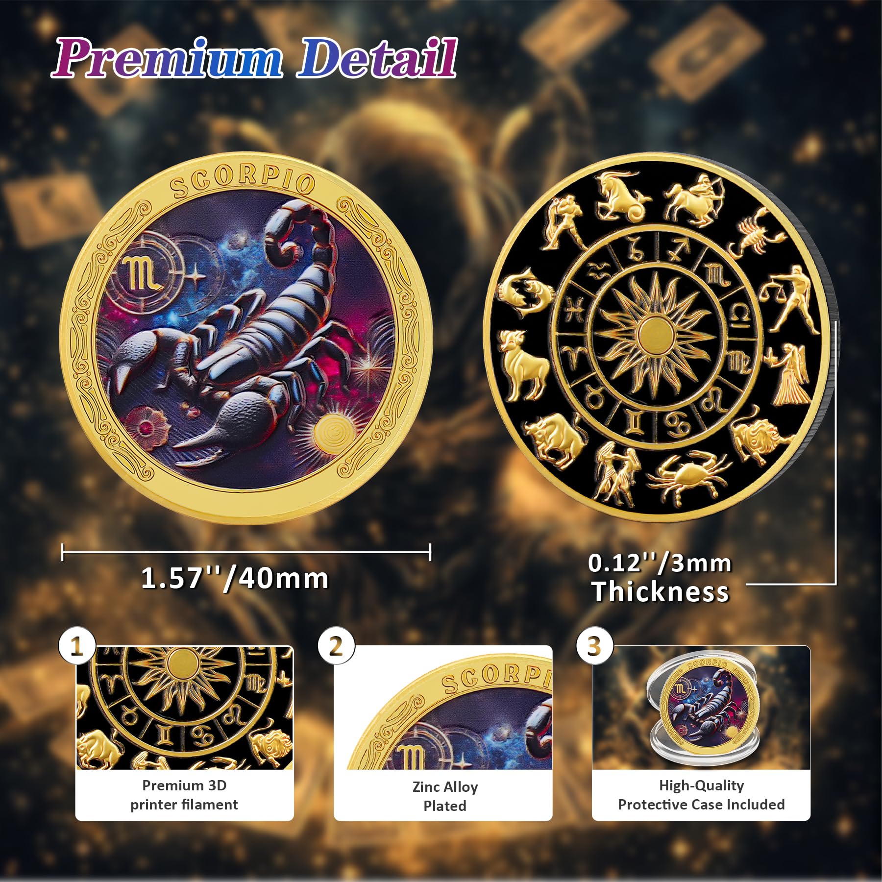 Scorpio 12 Zodiac Challenge Coin mysite