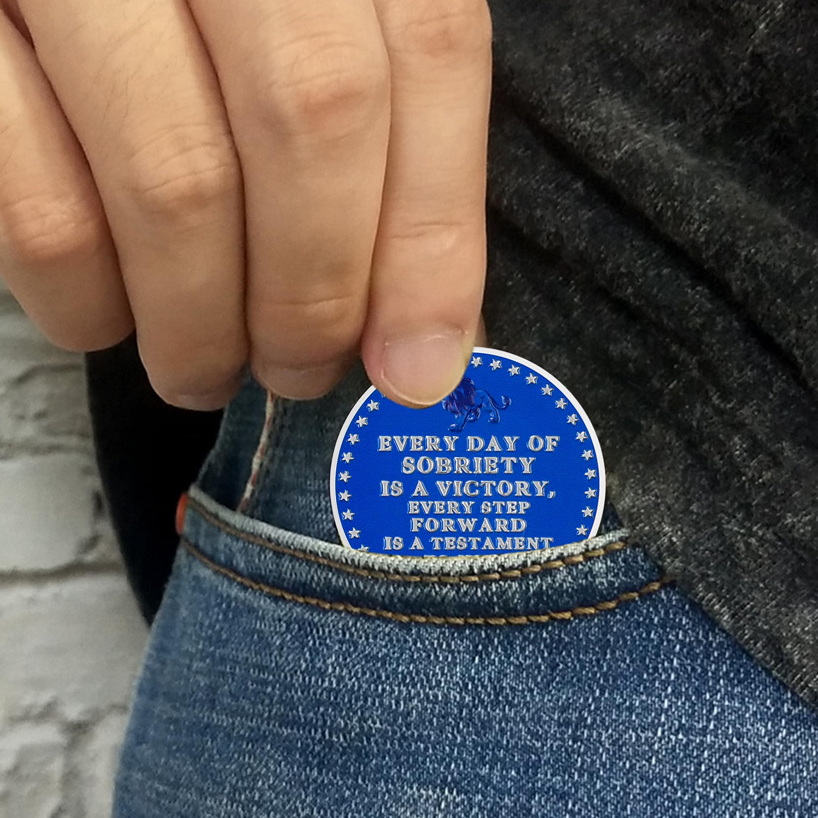Lion Recovery Strength in Sobriety Coin(Not compatible with keychains) mysite