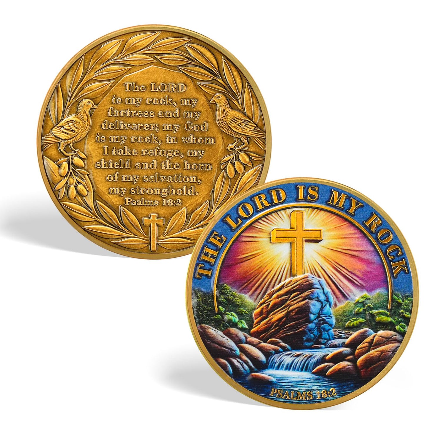 The Lord is My Rock Christian Challenge Coin mysite